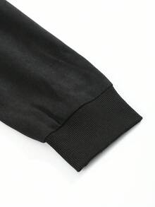 Manfinity Homme Áo khoác nam thêu màu đen thường ngày mới, áo khoác ngoài thời trang cho mùa thu/đông, phong cách Grunge - màu đen - Xem 3