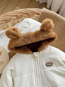 Newborn Baby Girl Cute Versatile Warm Hooded Padded Coat, Autumn/Winter Fall