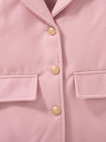 SHEIN 新款女童三件套秋冬优雅学院风公主裙装女婴商务装粉色格子女婴秋冬两件套女婴外套两件套幼儿女童可爱复古风格 - 玫紅色 - 查看 7