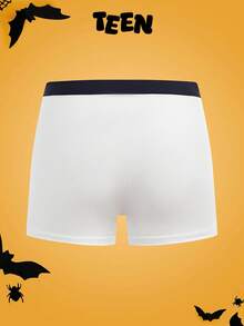 4pcs Halloween Minimalist Pumpkin, Bat, Black Cat, Ghost Print Boxer Briefs, Comfortable & Cute Boys Underwear - Multicolor - View 8
