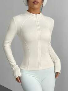 DAZY Chaqueta ajustada de manga larga para entrenamiento, running y yoga