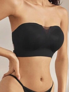 Ocili 无肩带交叉后扣式黑色无缝抹胸文胸 - 黑色 - 查看 5