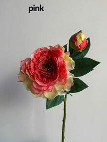 1pc Realistic New 2-Head Peony Vintage Style Home Living Room Decoration Fake Flower Arrangement, Valentine's Day, Gift