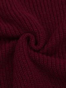 SHEIN 孕妇休闲扭纹V领落肩长袖毛衣，秋冬