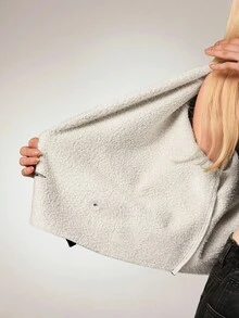 Avantive Black Animal-Patterned Composite Furry Warm Coat Women Autumn Winter Women's Winter Coat Halloween Christmas Clothes - Black - View 7