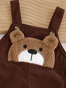 Cozy Pixies Tutina con bavaglino da neonato maschio con motivo a orsetto cartoni animati, versatile e comoda, adatta per primavera e autunno