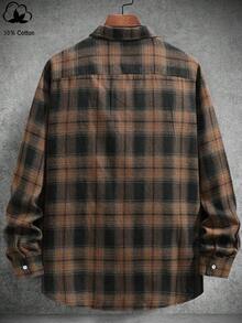 Manfinity Homme 秋季男士大码格子长袖衬衫