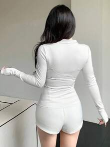 DAZY 休闲运动开衫卫衣，常规版型女士春季外套，秋季女装女式外套