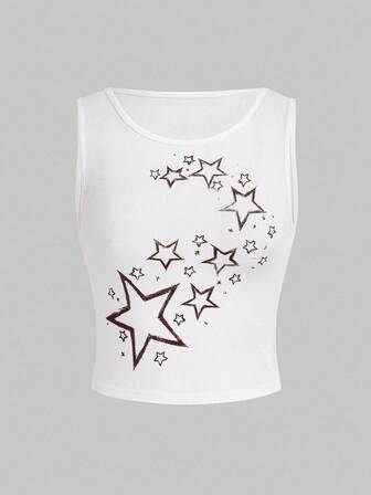 Fairycore Star Print Tank Top