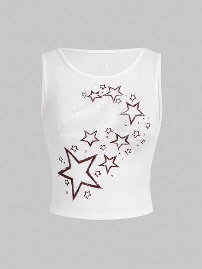 Fairycore Star Print Tank Top