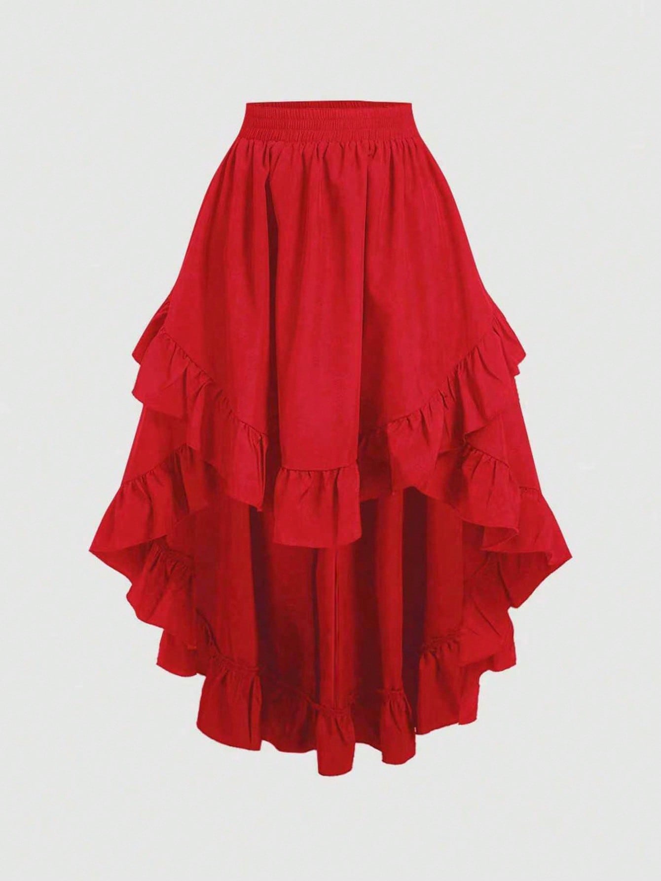 Ruffle hem layered skirt