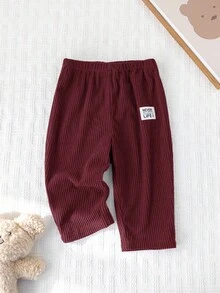 Cozy Pixies Pantaloni casual per bambino in velluto a coste di colore unito con vita elastica