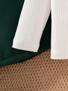 Souflis Souflis 2025新款女婴三件套秋冬装优雅校服风格公主裙 - 墨綠色 - 查看 5