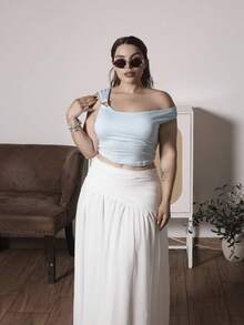 Lupita Cardoza 春夏不对称不对称领口修身百搭吊带背心 - 藍色 - 查看 4