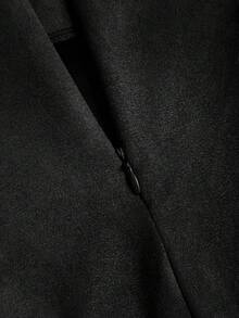 Sweetra Váy ôm body xếp ly màu Maillard phong cách Ý cổ điển, gợi cảm và quyến rũ cho mùa thu/đông - màu đen - Xem 6