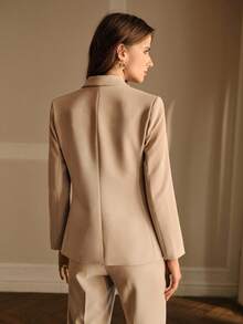 MOTF Classy SINGLE BUTTON STRUCTURED BLAZER - Khaki - View 8