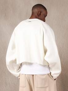 SUMWON Premium Lightweight Cropped Cut Off Sweatshirt Long Sleeve Basic Essential Casual Loungewear Fall Winter Layer