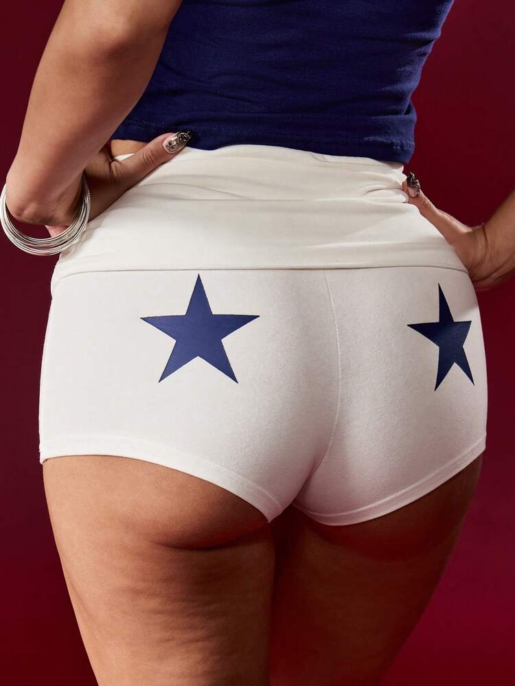 MISSGUIDED Cowboys Cheerleader White Booty Shorts High Rise Shorts Star Details Festival Summer Hot Pants Rhinestone Belt Western Boots