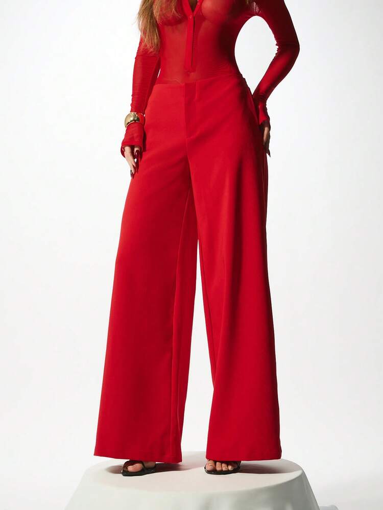 KIZN Low Rise Wide Leg Palazzo Pants