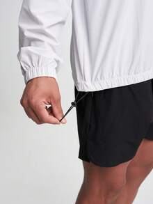 Giacca casual con cappuccio, mezza patta con chiusura lampo, manica lunga, da uomo, per l'autunno