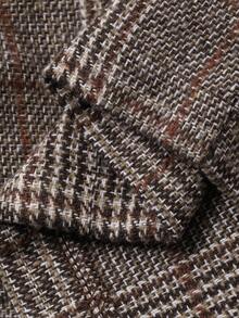 Livesso Women's V-Neck Sleeveless Loose Straight Plaid Midi Dress