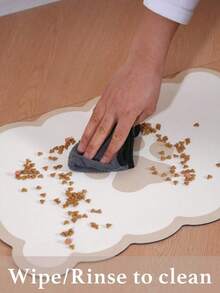 SHEIN 1件装宠物喂食垫，扇贝形狗喂食垫，猫喂食垫，吸水垫，适用于食物和水碗，分配器，可爱优雅美观的扇贝形宠物餐垫，适用于狗、猫、幼犬用品 - 米色 - 查看 9