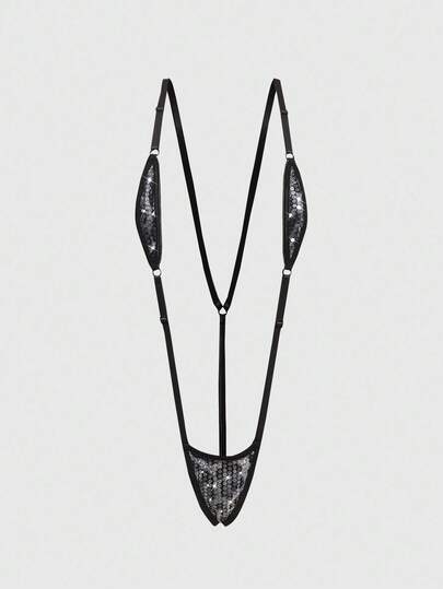 Goth Combinaison léopard à paillettes style punk rock sexy pour femmes, festival, style de rue, style Y2K du millénaire