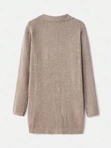 lacRébo Cosy Oversized V Neck Rib Knit Cardigan With Button Front Office Outfits Fall Women Clothes Autumn Winter