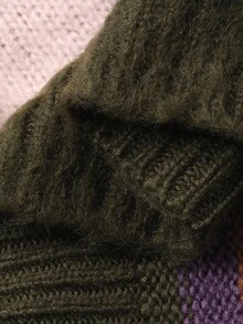 DAZY Women's Loose Casual Striped Basic Crew Neck Sweater, Autumn/Winter - Coffee Brown - View 7