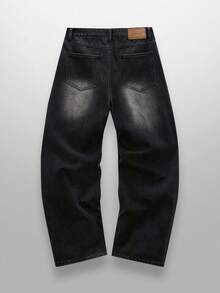 NEON BLANC Quần jean denim dáng dài dáng rộng đính ngọc trai giả và đá giả cho nam - màu đen - Xem 3