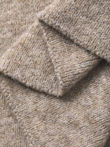 DAZY 女式秋季高领腰收腰毛衣连衣裙 - 駝色 - 查看 7