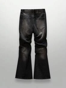 NEON BLANC 男士黑色水钻装饰时尚牛仔裤，垃圾摇滚 - 黑色 - 查看 2