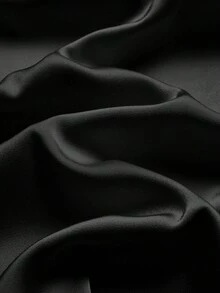 SOLERSUN 大码四季女装时尚通勤纯色优雅日间旅行宽松休闲简约杏色缎面面料一字肩不对称领口肩部褶皱短袖阔腿连体裤春夏度假连体裤阔腿冰丝长裤 - 黑色 - 查看 7