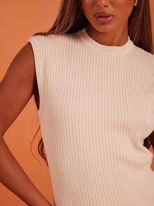 NYA SZN Conjunto Feminino (Top e Calça) Top de Manga Curta Ajustada, Calça Cintura Alta Ajustada em Malha Canelada, Roupas Casuais do Dia a Dia, Aeroporto, Férias, Loungewear para Mulheres - Damasco - Visão 4