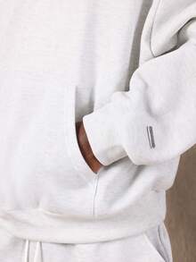 SUMWON Oversized Hoodie With Matching Elastic Cuff Joggers - Grey - View 5