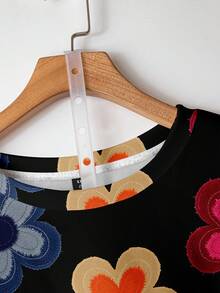 EMERY ROSE Sudadera de mujer talla grande con estampado floral texturizado, adecuada para atuendos de otoño/invierno - Multicolor - Ver 5