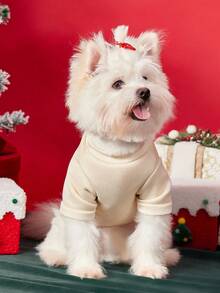 PETSIN 1 Pc Pet Christmas Cat Dog Universal Grid Santa Claus Fashion Pattern Printed Apricot Fleece Warm And Comfortable Dog Christmas - Multicolor - View 8