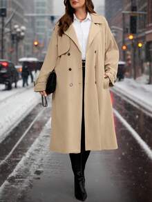 SHEIN Clasi Plus Size Casual Double-Breasted Trench Coat, Plush Lining, Autumn/Winter,Camel,Comfortable And Warm From The Cold,Comfortable And Warm From The Cold,2025 New,Plus Size Women Long Sleeve Pockets Casual Coat,Fall Women Clothes, Winter Clothes For Women,Vintage,Going Out Outfits,Fall Outfits,Trench Coat,Winter For Women,Fall Clothes Plus Size, Office Outfits For Women,Fall Outfits For Women,Classy Outfits For Women,Women's Fall Clothes,Office,Halloween,Halloween Costumes,Halloween Clothes,Halloween Clothes Women,Fall Tops,Old Money Style Women,Fall Clothes For Women,Winter Clothes For Women,Women's Winter Coat,Women's Winter Coat,2025 New - Camel - View 12