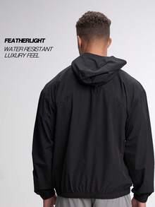 ARC Men's Casual Versatile Simple Hooded Long Sleeve Jacket - Black - View 2