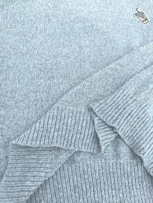 Manfinity CasualKnits Men's Casual Embellished Sweater, Autumn/Winter - Baby Blue - View 7