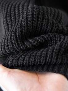 SHEIN CURVE+ 大码女式橙色蝙蝠袖露肩毛衣，秋冬 - 橘色 - 查看 5