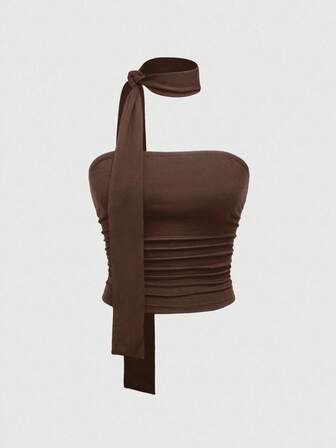 Grunge Punk Y2K Leopard Print Bodycon Ruched Bandeau Top For Women