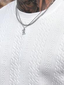 Manfinity CasualCool Men's Casual Loose Fit Crew Neck Long Sleeve Pullover Sweatshirt, Versatile For Autumn Men Jumpers Men Pullover