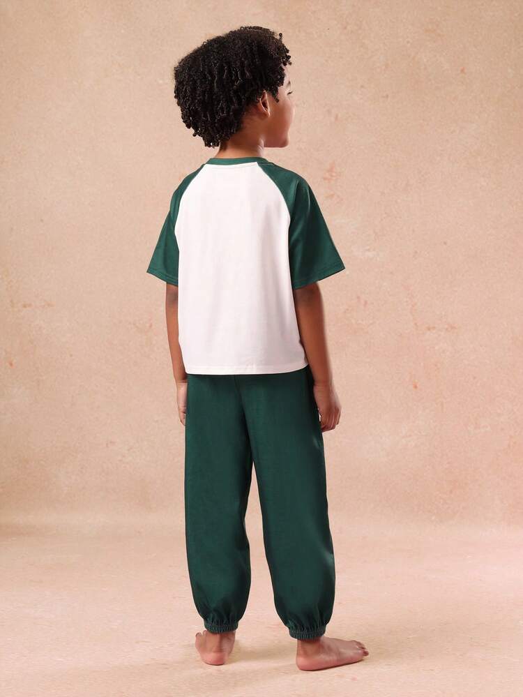 Raglan Sleeve Pajama Set With Bronx Print