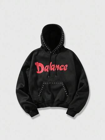 Street Life Sudadera con capucha casual y con bolsillo estampado con cordón para hombre, otoño