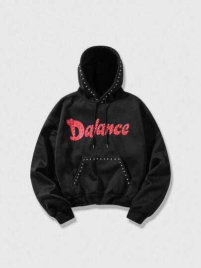 Street Life Sudadera con capucha casual y con bolsillo estampado con cordón para hombre, otoño