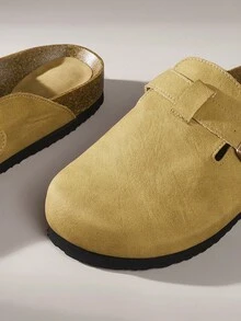 Solecia 女式厚底一脚蹬穆勒鞋，带封闭式鞋头，春秋新品 - 卡其色 - 查看 6