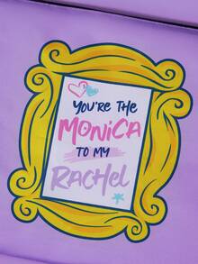 FRIENDS X SHEIN Set de 3 bucăți de pungi de depozitare cu fermoar RPET cu imprimeu central Perk și cadru, cadouri