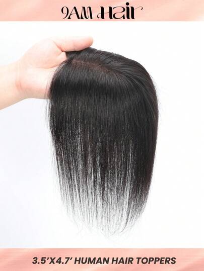 Hair Topper 3.5*4.7Inch Transparent Lace Base Women Toupee Invisible Free Part Hair Toppers