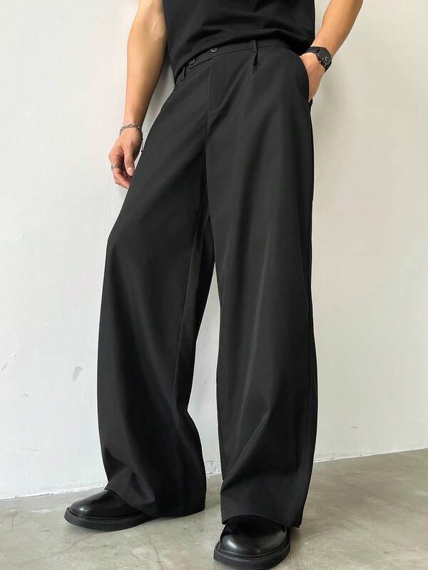 Claim Dot 男士休闲宽松阔腿裤，带口袋，街头风格，秋季